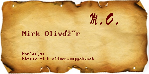 Mirk Olivér névjegykártya